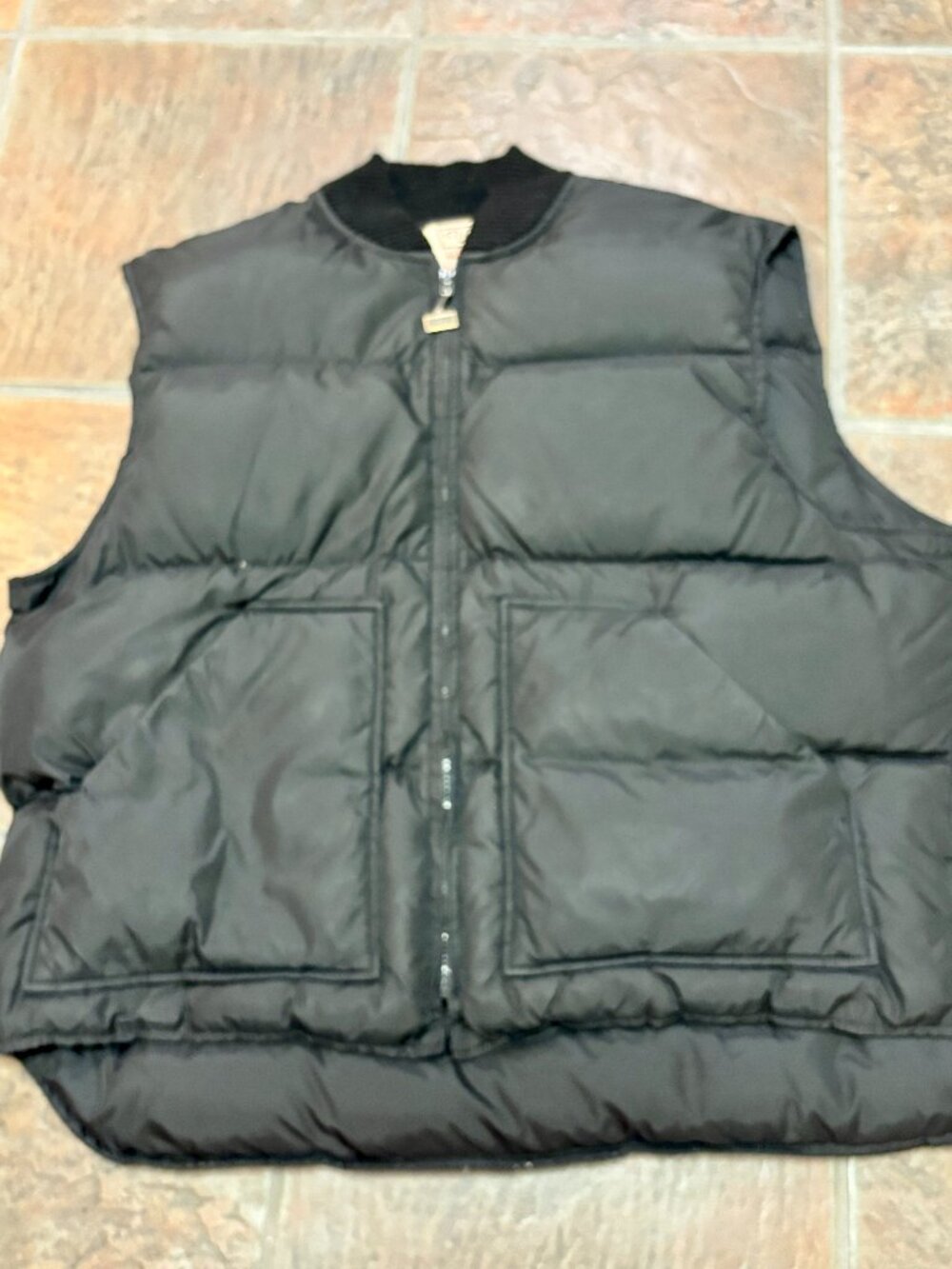 ~~Walls Blizzard-Pruf Down Puffer Vest Mens L/XL Black USA Vintage Insulated Zip